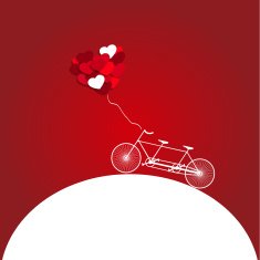 Romantic bicycle heart background