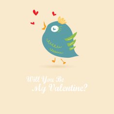 Vector vintage love card with cute animal N12