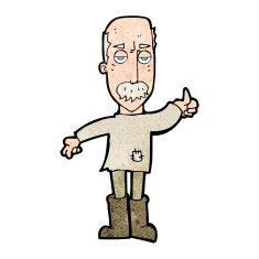 cartoon annoyed old man N98