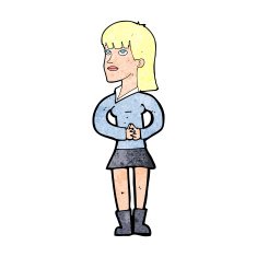cartoon woman waiting N23