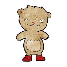 cartoon teddy bear wearing boots N6