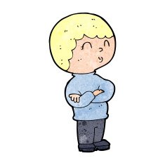 cartoon boy with folded arms N31