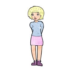 cartoon shy woman N73