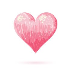 Romantic Valentine sketch heart invitation postcard N3