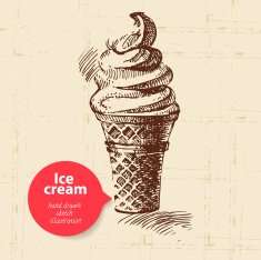 Vintage sweet ice cream background with color bubble N3