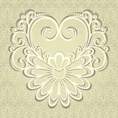 Vintage Card with Heart N2