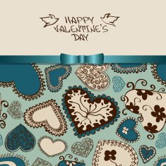 Valentine's greeting card with heart pattern