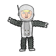 Cartoon Astronaut N199