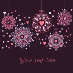 ornate christmas balls made of hearts Romantic N2