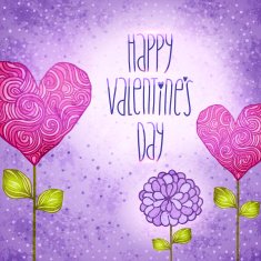 Flower background with doodle heart N4