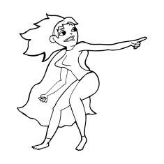 cartoon superhero woman pointing N15
