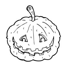 cartoon grinning pumpkin N14