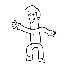 cartoon happy man dancing N54