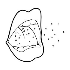 cartoon sneezing mouth N14