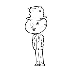 cartoon funny hobo man N14
