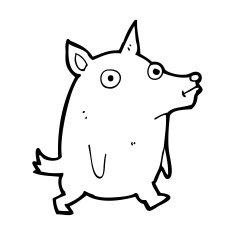 cartoon funny little dog N29