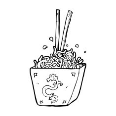 cartoon noodles in box N15