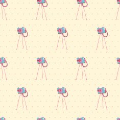 Old vintage camera Seamless Background Vector illustration N2