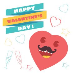 Funny Vector Happy Valentine's Day Illustration