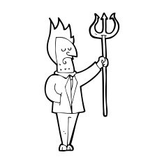 Cartoon Devil With Pitchfork N48