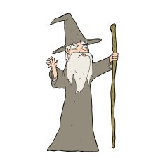 cartoon old wizard N19