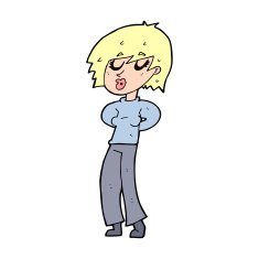 cartoon woman whistling N13