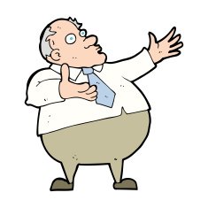 cartoon exasperated middle aged man N14