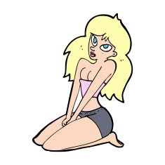 cartoon woman in skimpy clothing N14