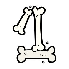 cartoon halloween bone number N140