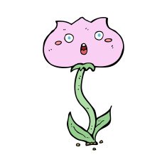 cartoon shocked flower N15