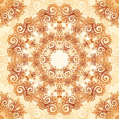 Ornate vintage seamless pattern in mehndi style N6