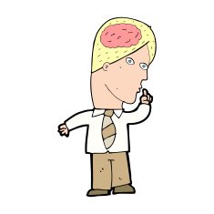 cartoon businessman with huge brain N15