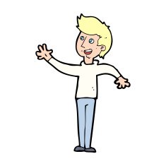 Cartoon Man Waving N54