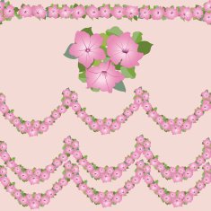 Floral seamless pattern of petunia - Illustration