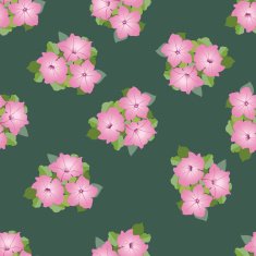 Floral seamless pattern of petunia posy - Illustration
