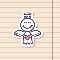 Hand Drawn Angel N23