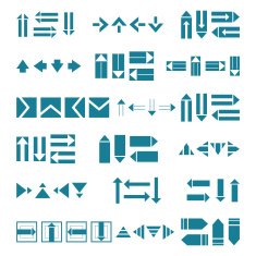 Set of different pointers arrows