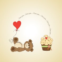 cute love card with teddy bear N11