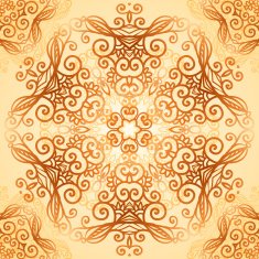 Ornate vintage circle pattern in mehndi style N8