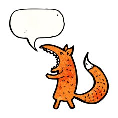 cartoon fox with speech bubble N47