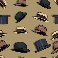 seamless pattern of hats N3