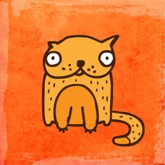 Cute Cat on Grunge Background