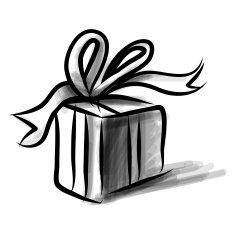 Present box cartoon doodle sketch