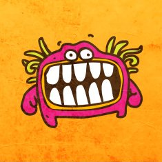 Monster on Grunge Background N2