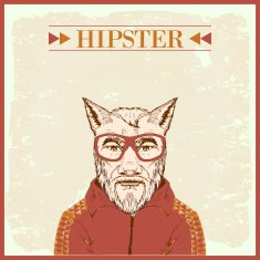 hipster animal character