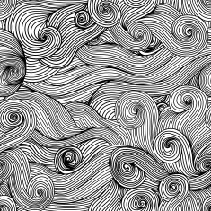 Seamless wave hand-drawn pattern N67