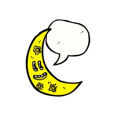 Cartoon Crescent Moon N27