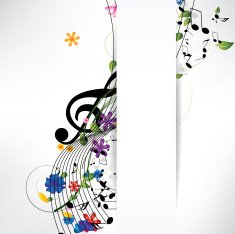 abstract musical background with notes N19