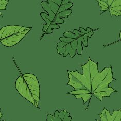 seamless pattern of green leaves N2