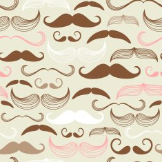 Gentlemen's Club Mustache seamless pattern